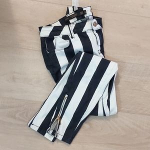 Zara striped skinny jeans